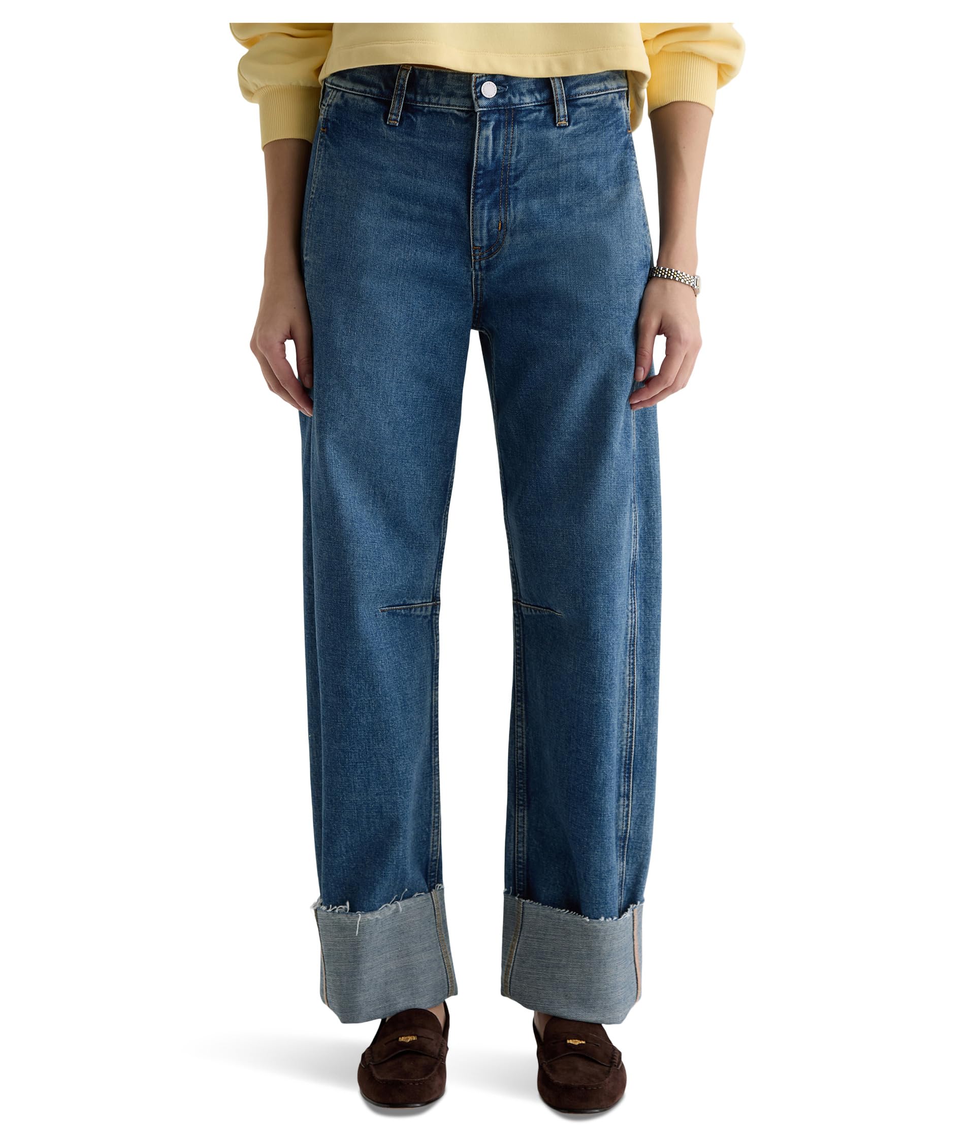 Mercer High-Rise Cuffed Barrel Jeans in 11 Years Enrich