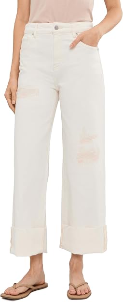 AG Jeans Брюки Saige Mid-Rise Wide Leg Crop в цвете Powder Mended