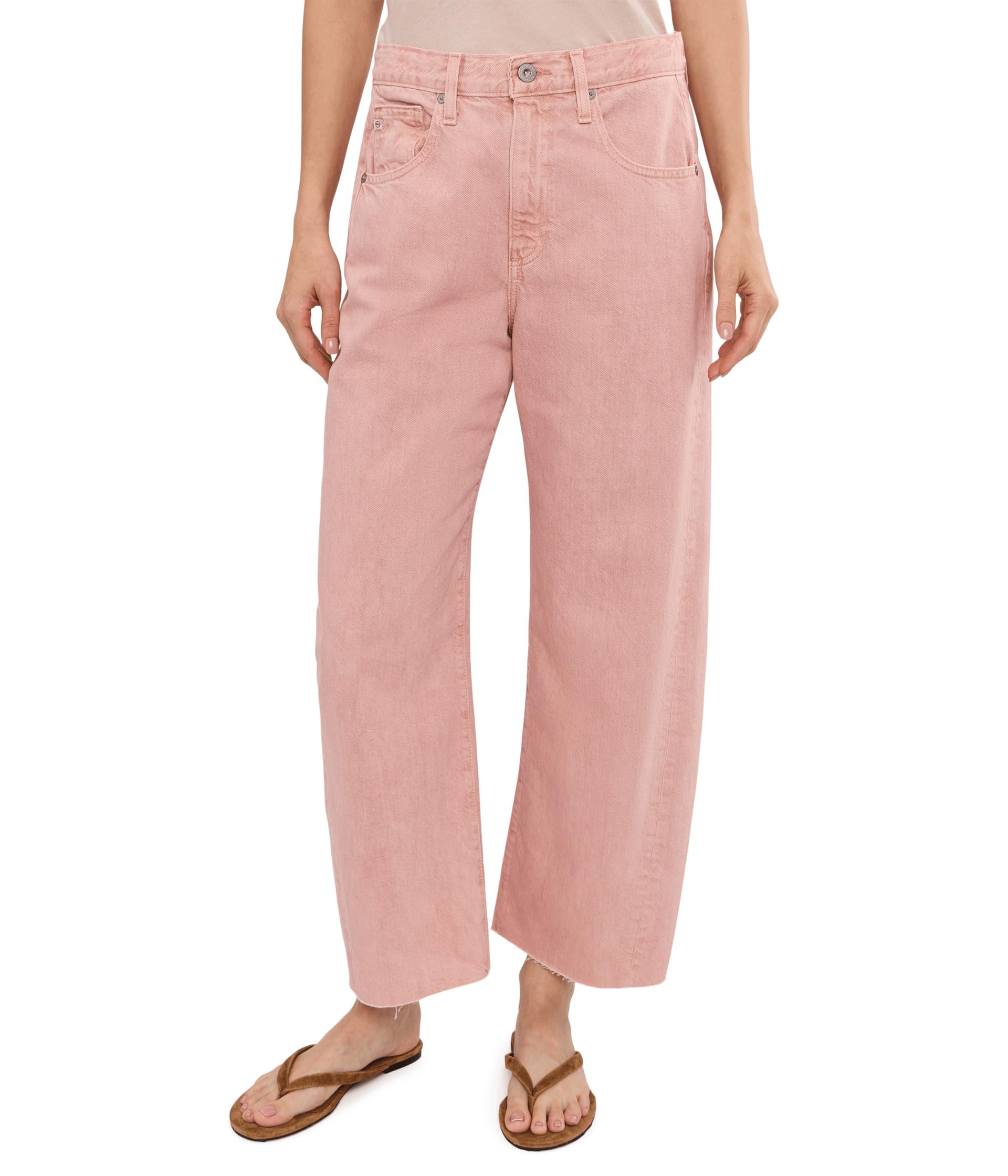 Hattie High-Rise Crop Barrel in Sulfur Sparkling Rose
