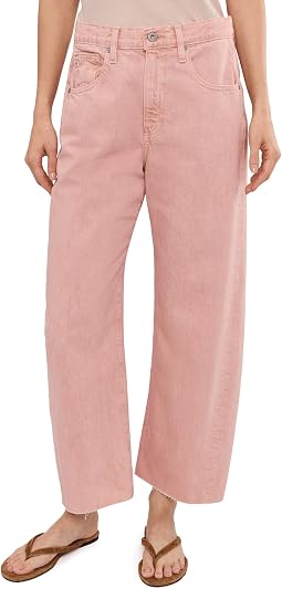Женские джинсы Hattie High-Rise Crop Barrel in Sulfur Sparkling Rose AG Jeans