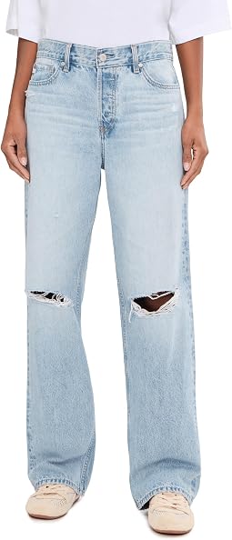 Женские джинсы AG Jeans Billie Relaxed Straight in Soft Focus Destructed