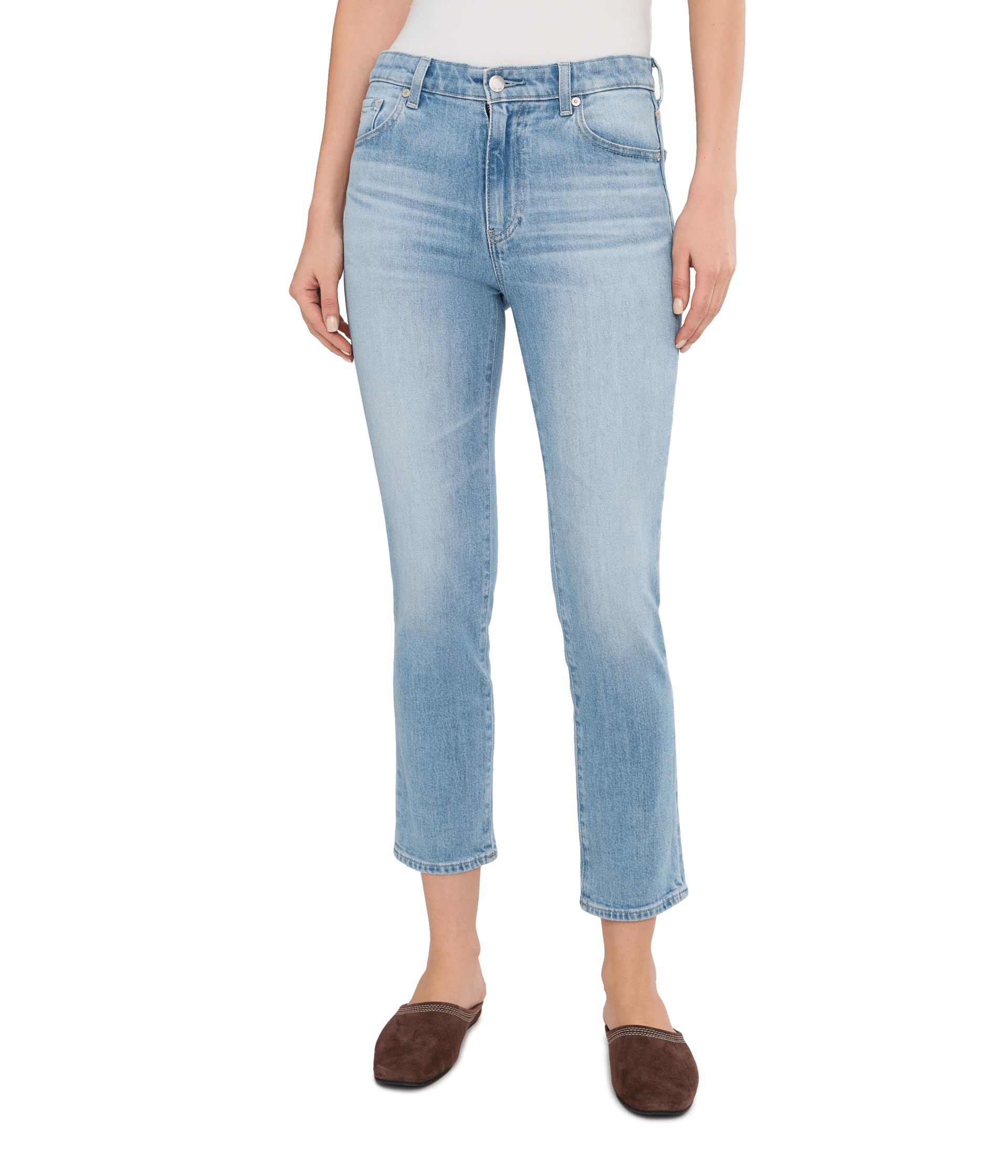 Джинсы AG Jeans Mari Mid-Rise Slim Straight Crop