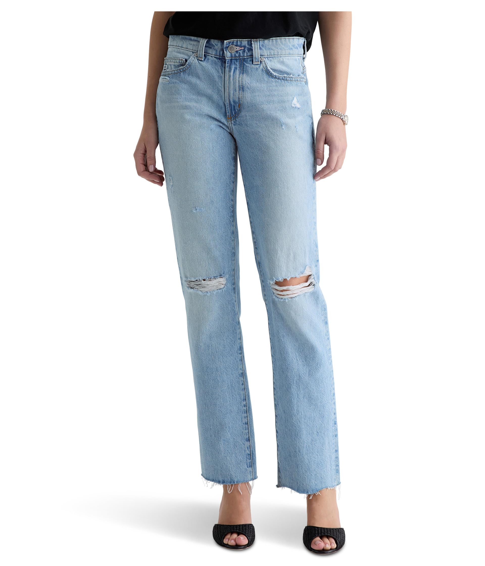 Sandra Low Rise Slim Straight in Soft Focus Destructed