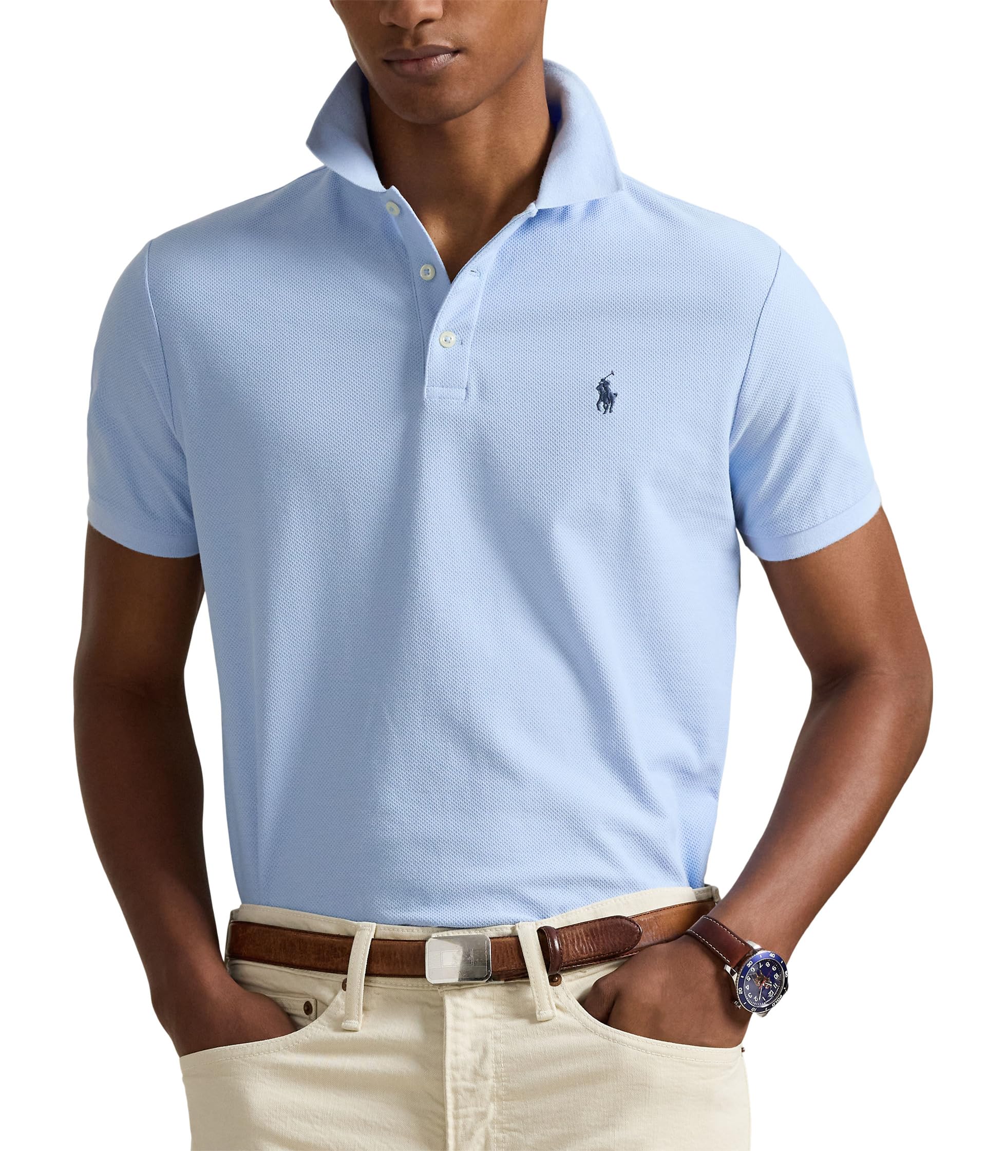 Custom Slim Fit Honeycomb-Mesh Polo
