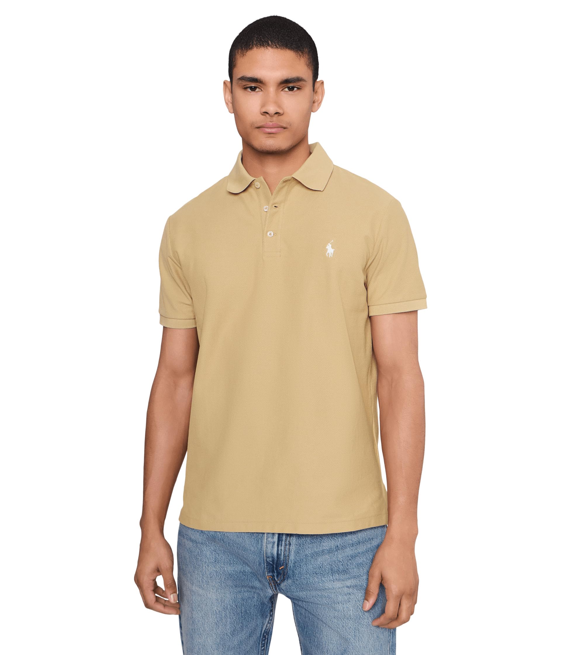 Мужское поло Polo Ralph Lauren Custom Slim Fit Honeycomb-Mesh