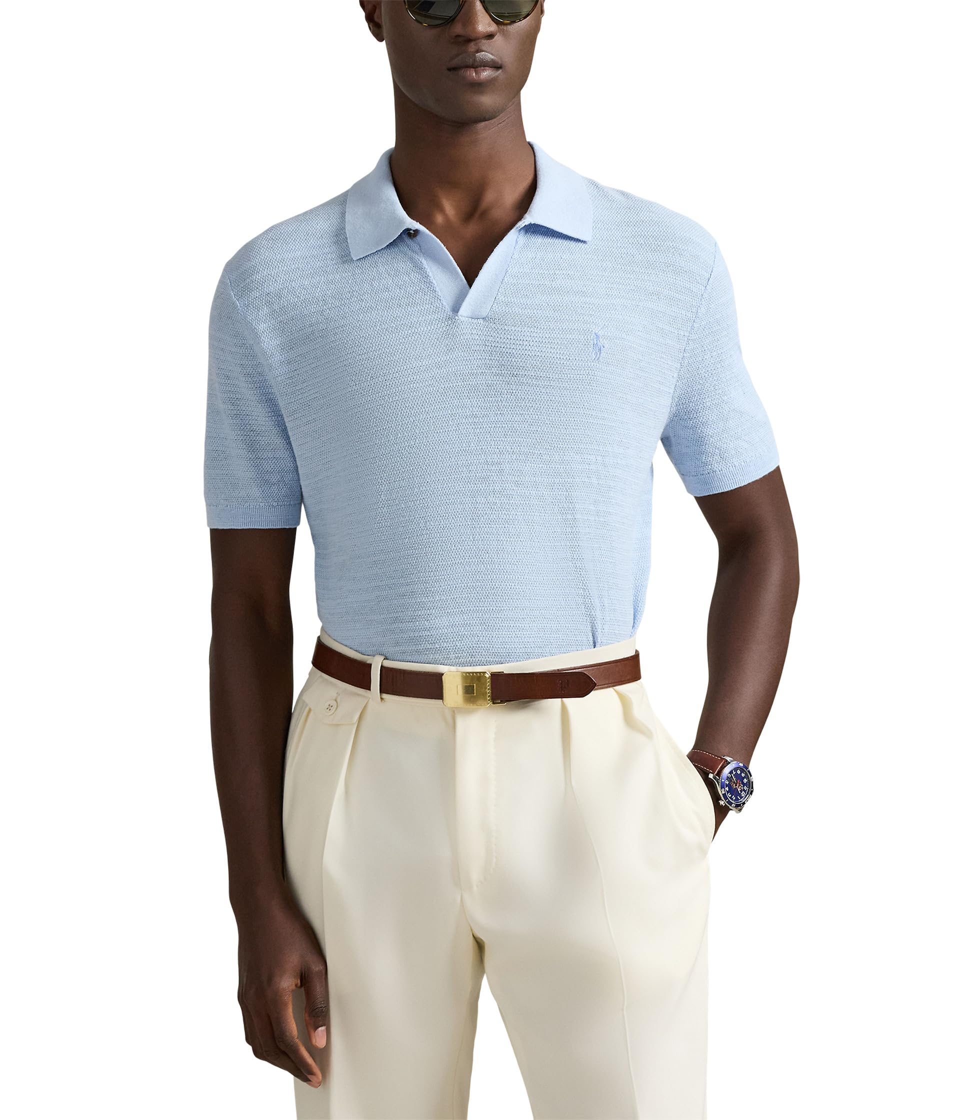 Textured Cotton-Linen Sweater