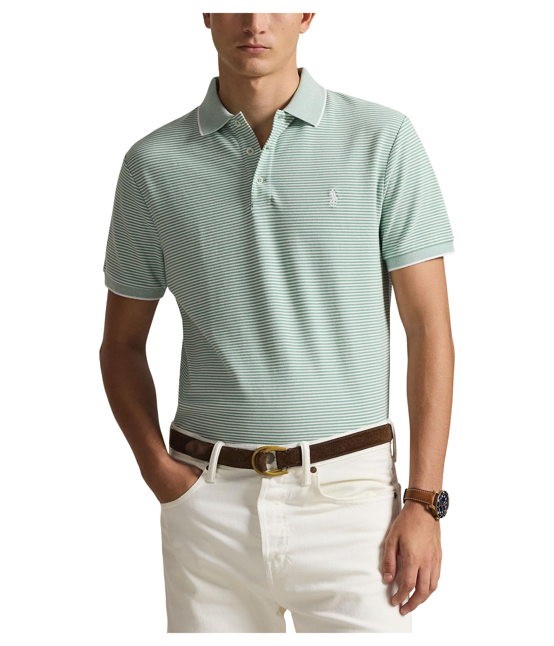 Поло Polo Ralph Lauren Custom Slim Striped Stretch Mesh