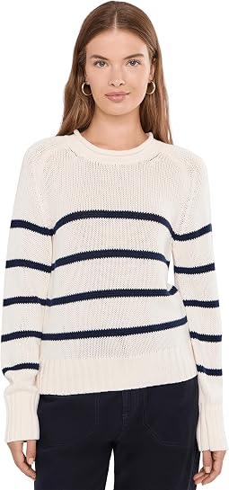 Coral Striped Pullover