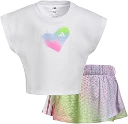 Детский комплект: топ без рукавов и юбка-шорты Aop Sleeveless Box Tee Faux Wrap Skort