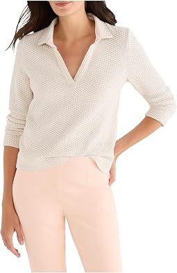 Textured Tuck Stitch Knit Polo