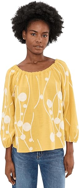 Yellow W/ Cream Embroidery