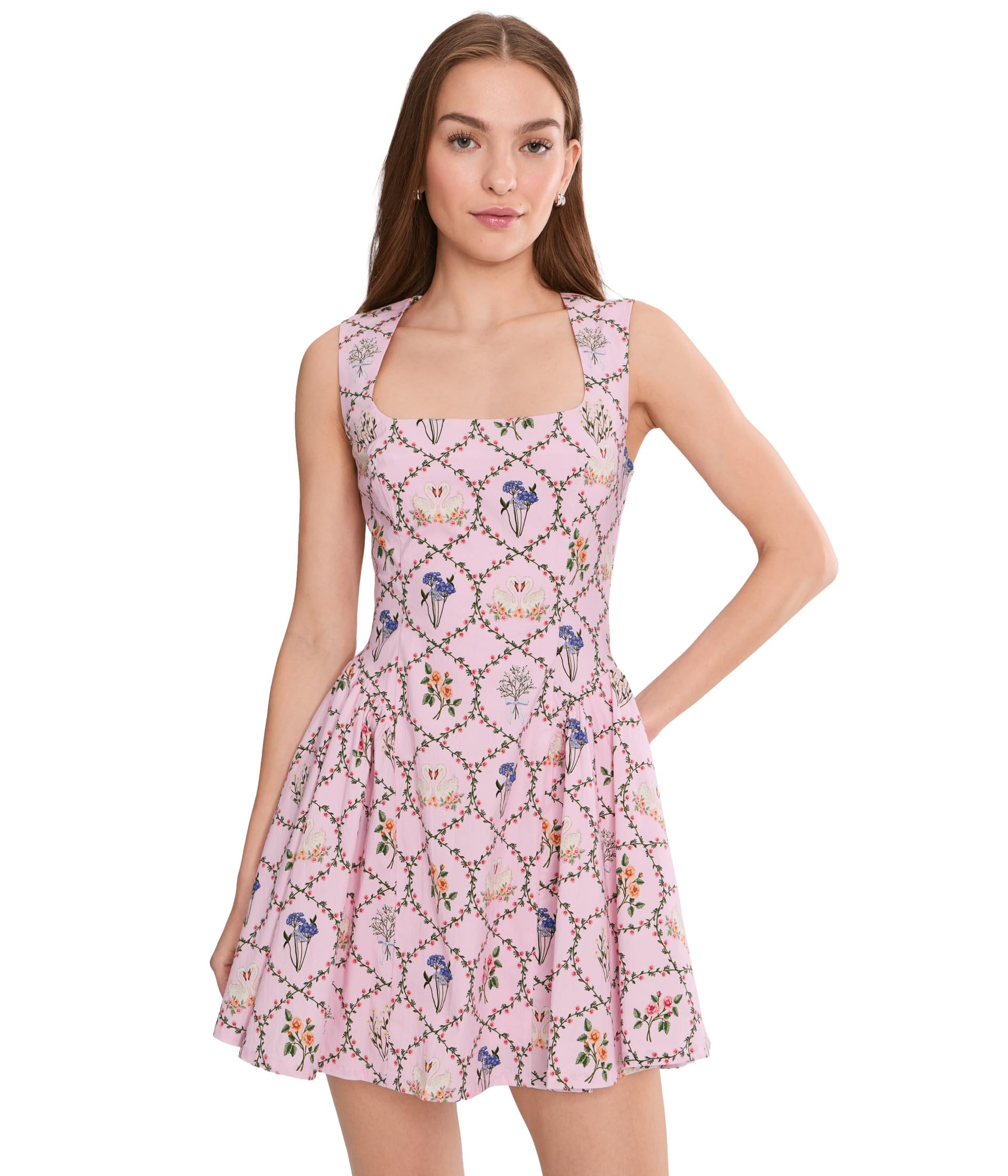 Avec Les Filles мини-платье Hip Flounce Square Neck