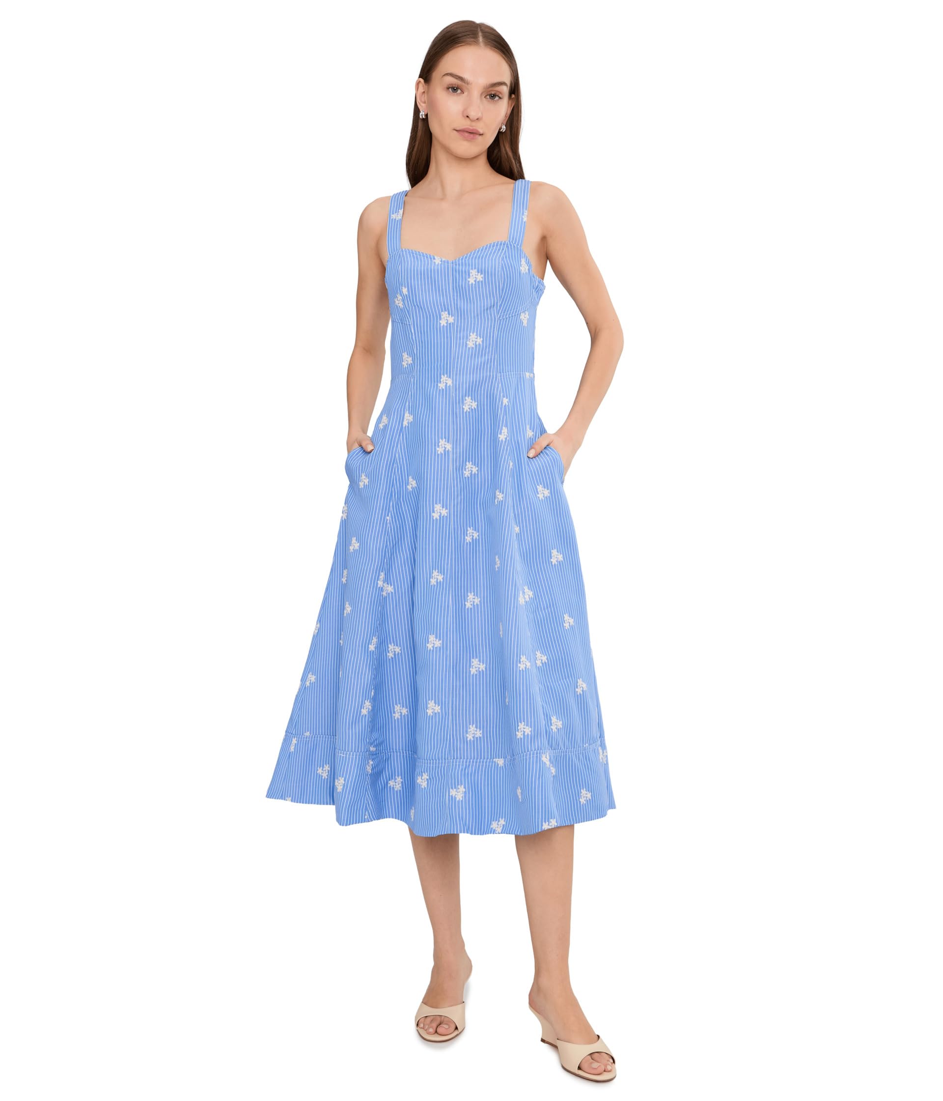 Женское миди платье без рукавов Sweetheart Sleeveless Midi Dress