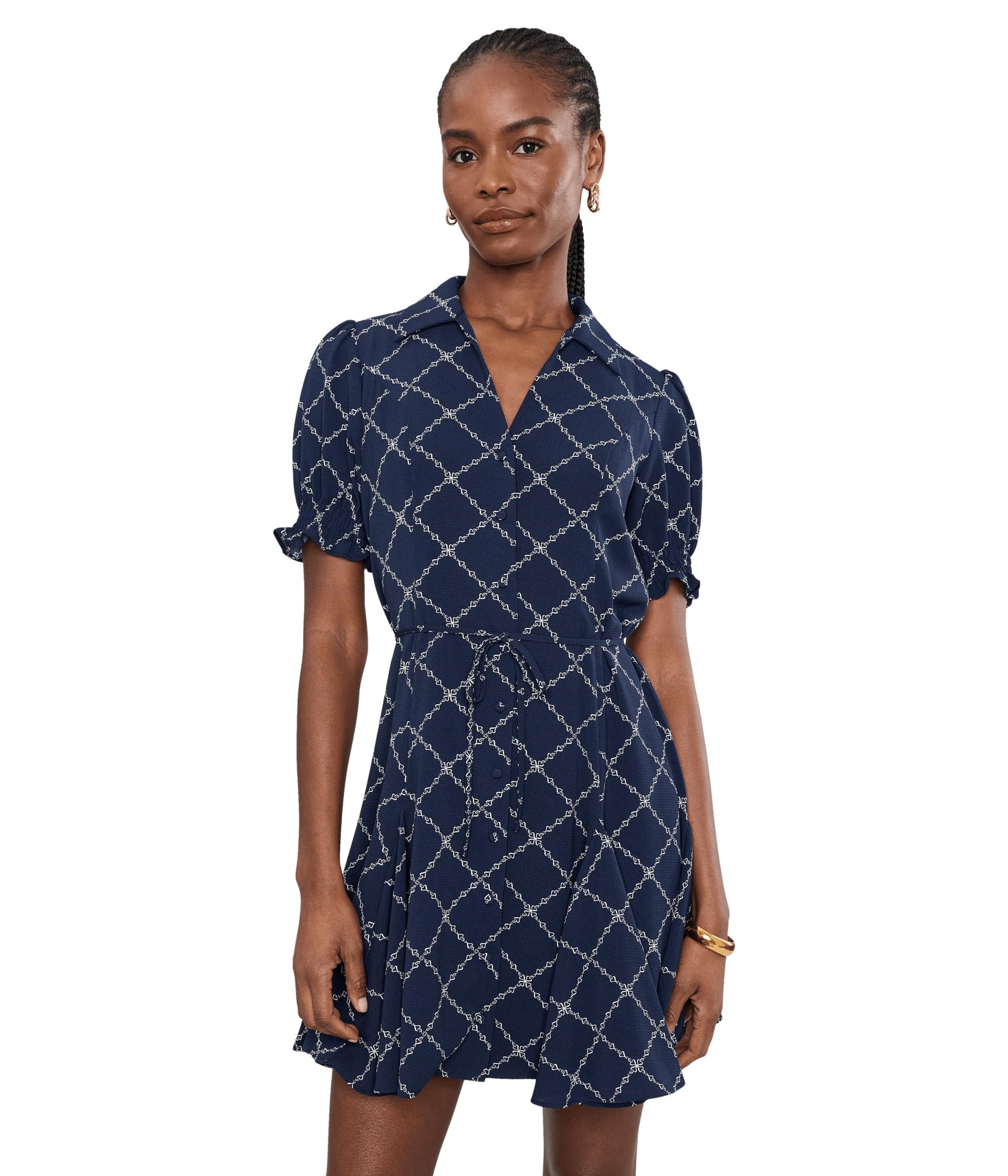 Платье CeCe Smocked Cuff Puff Sleeve