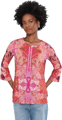 The Janie Favorite Button Front Henley Женский топ