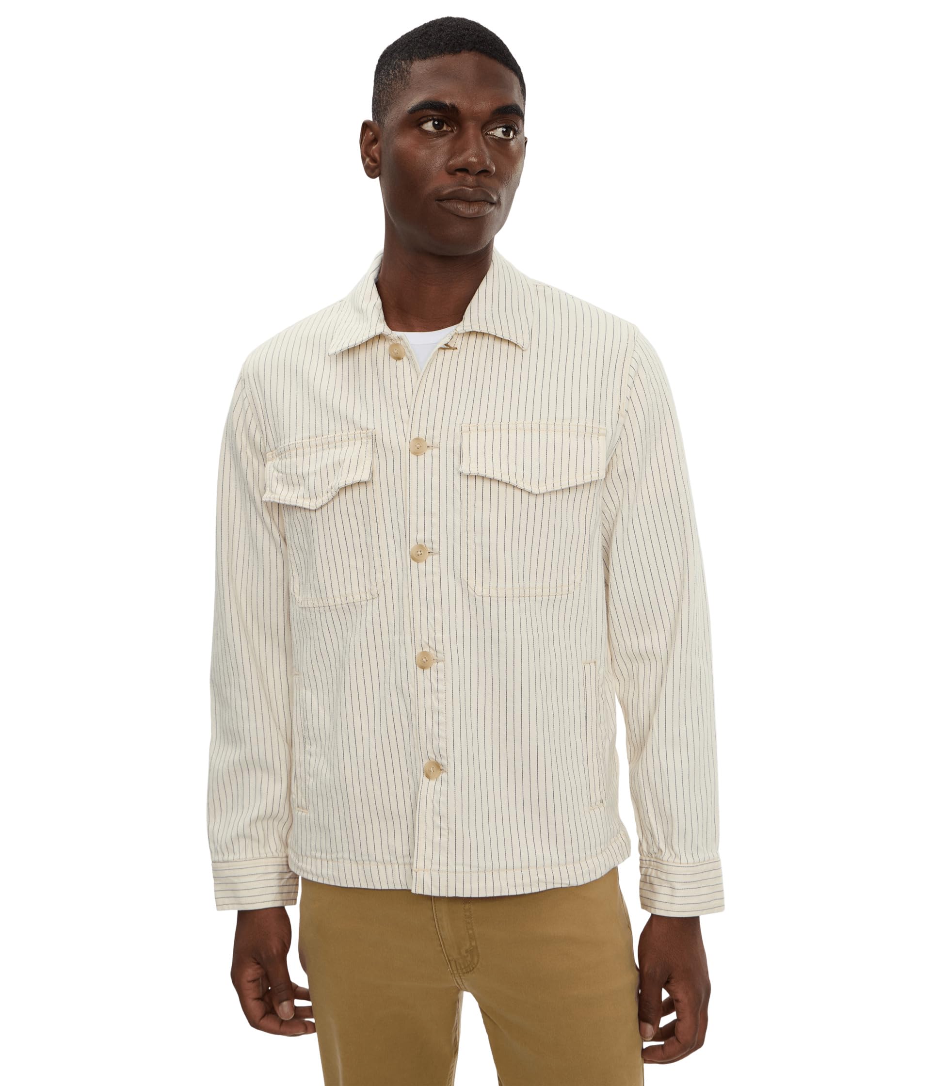 Flap Pocket Collared Denim Jacket