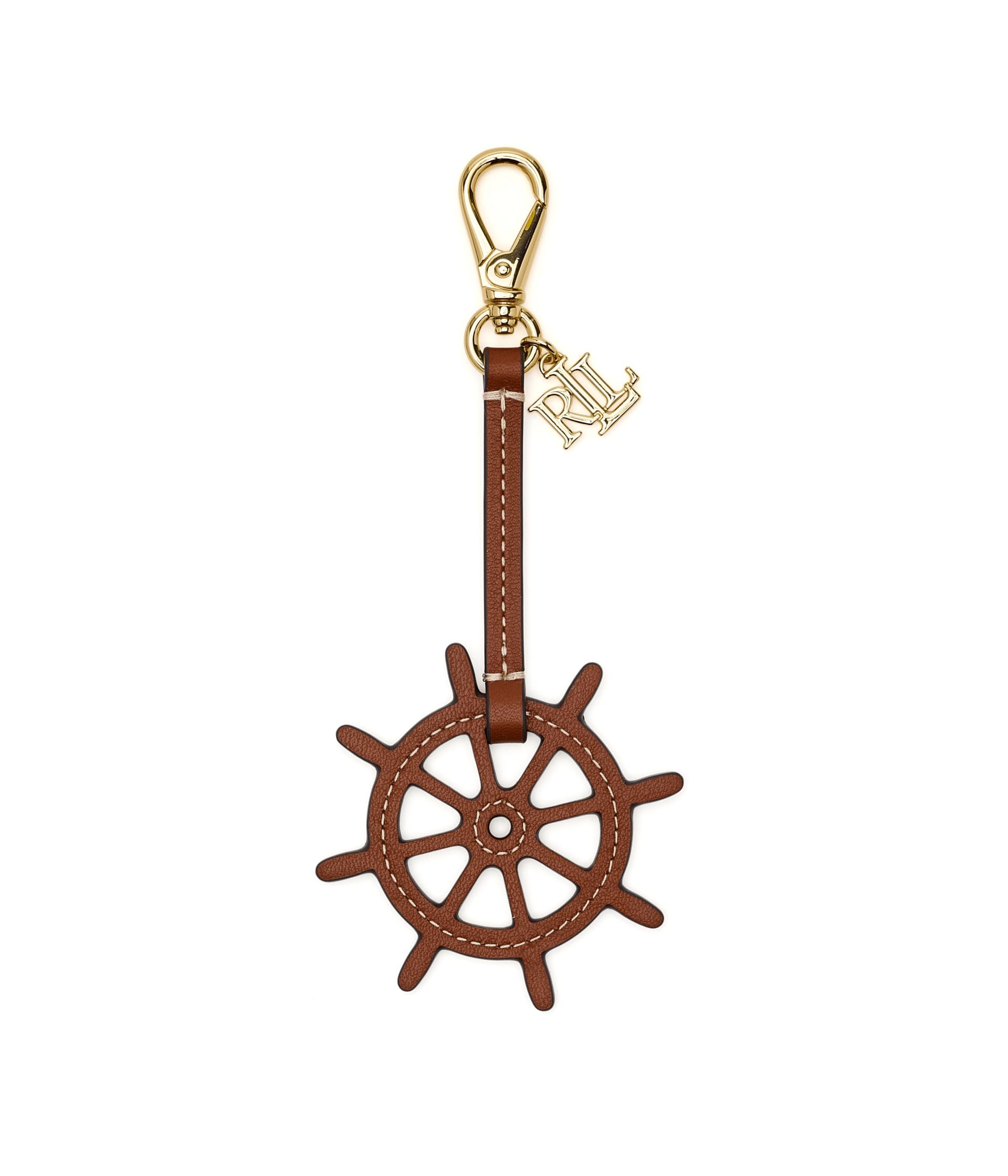 Кожаный брелок Lauren Ralph Lauren Wheel & Logo Charm