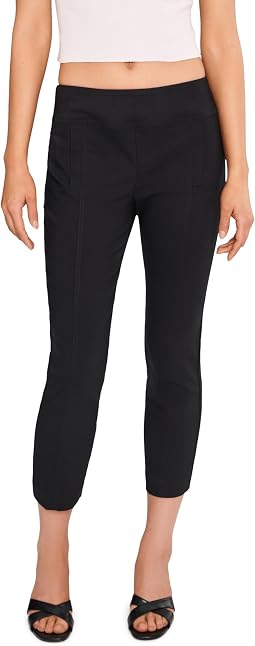 Control Stretch Crop Pants with Vertical Faux Pocket Detail