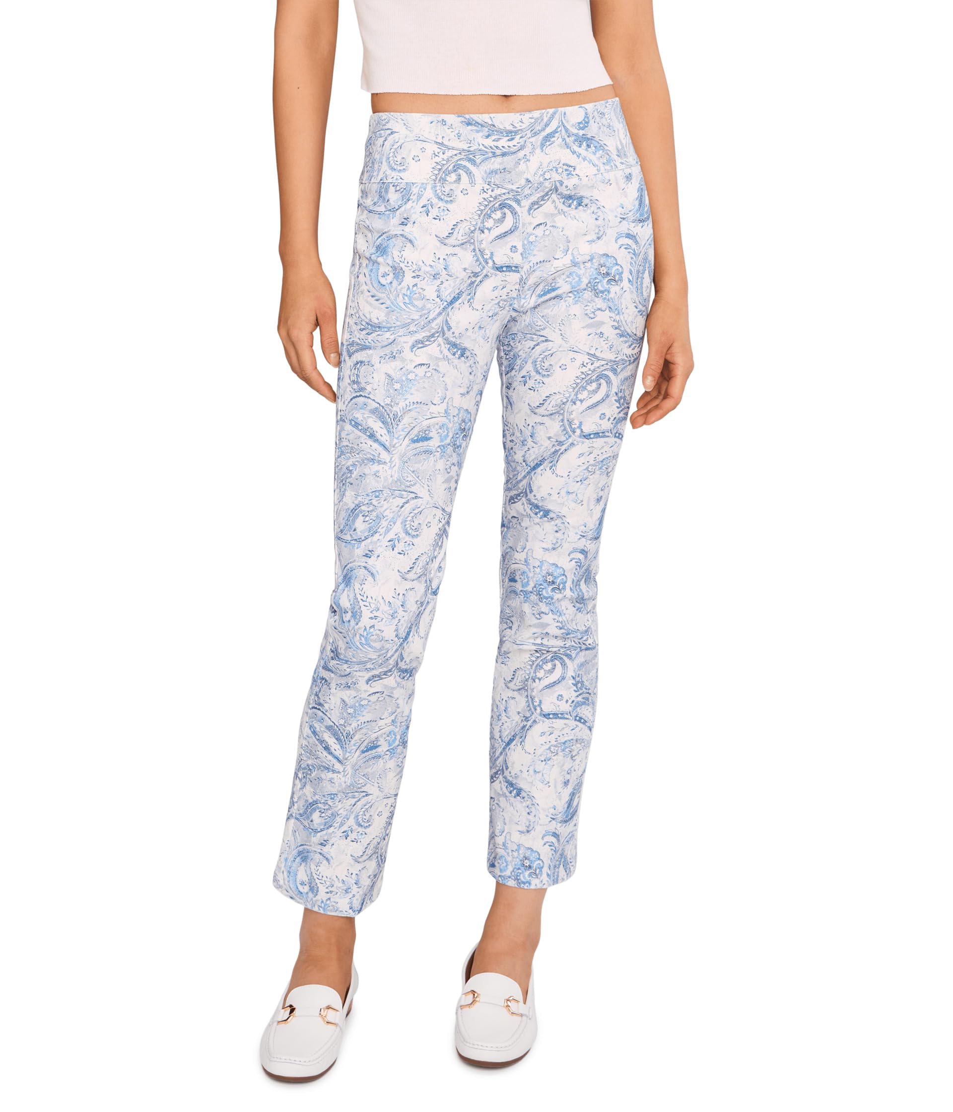 Blue Bayou Printed Elastic Waist Pull-On Bootcut Pants