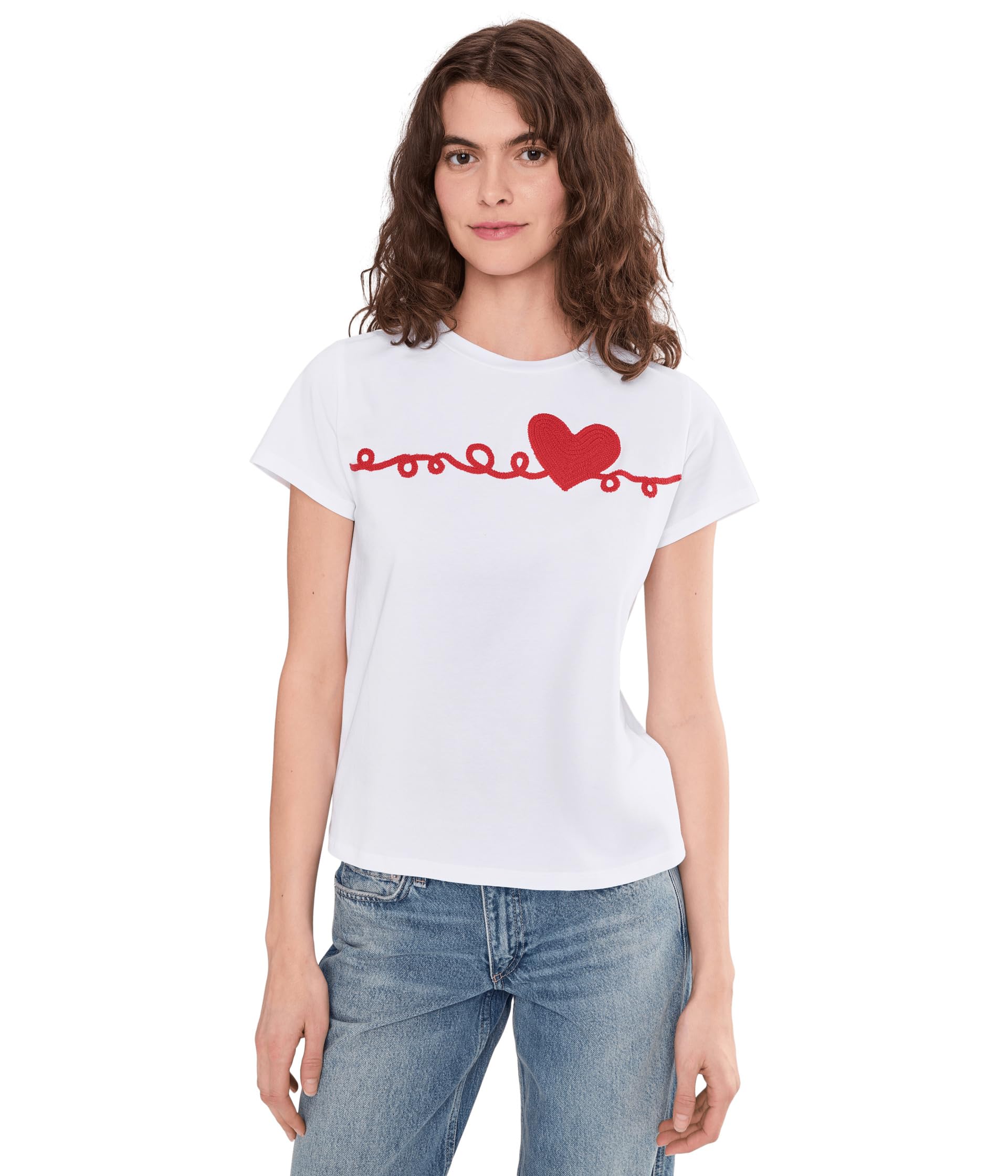 Футболка Heart's Desire Short Sleeve Tee With Heart Embroidery Detail