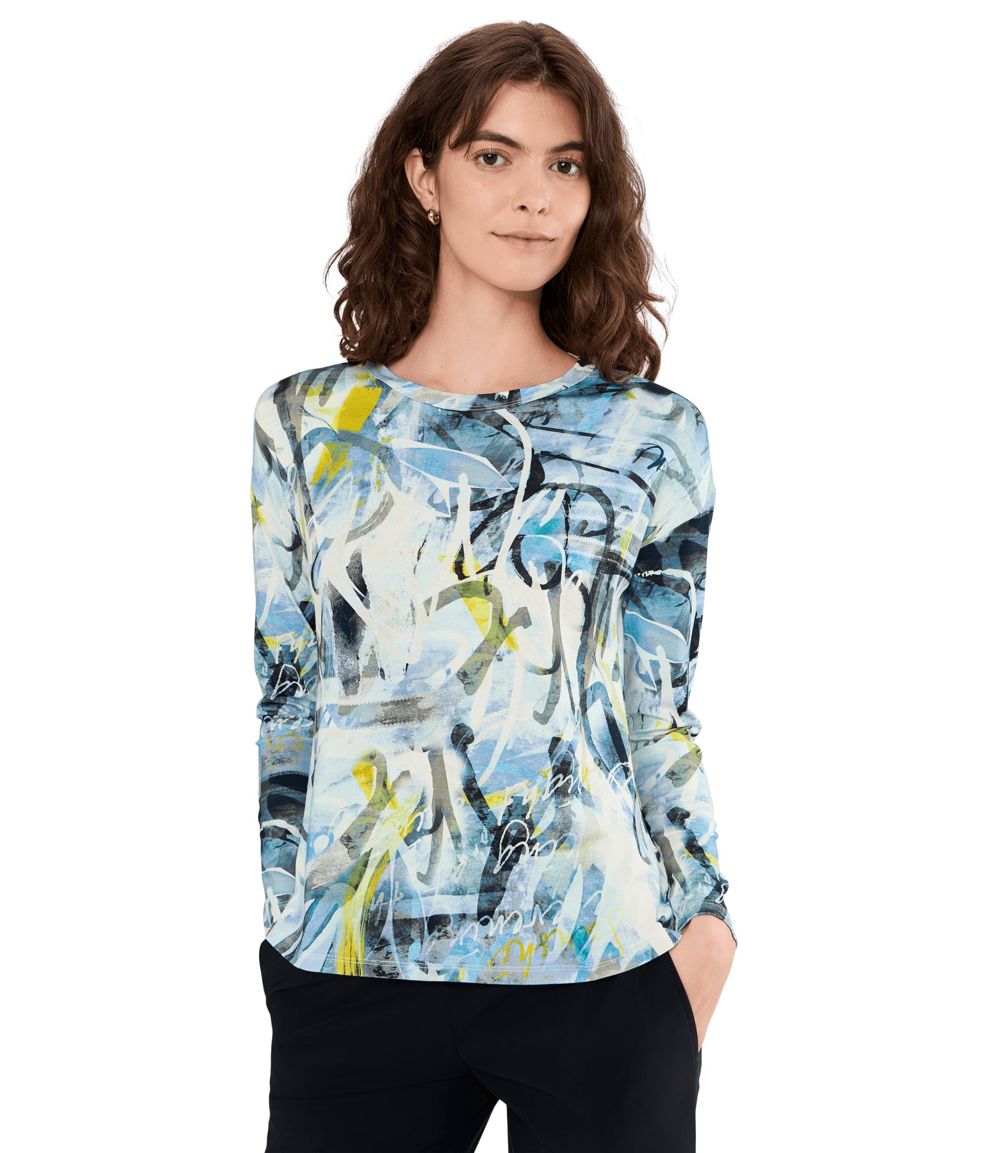 Женский топ Elliott Lauren Collage - Long Sleeve Crew Neck Printed