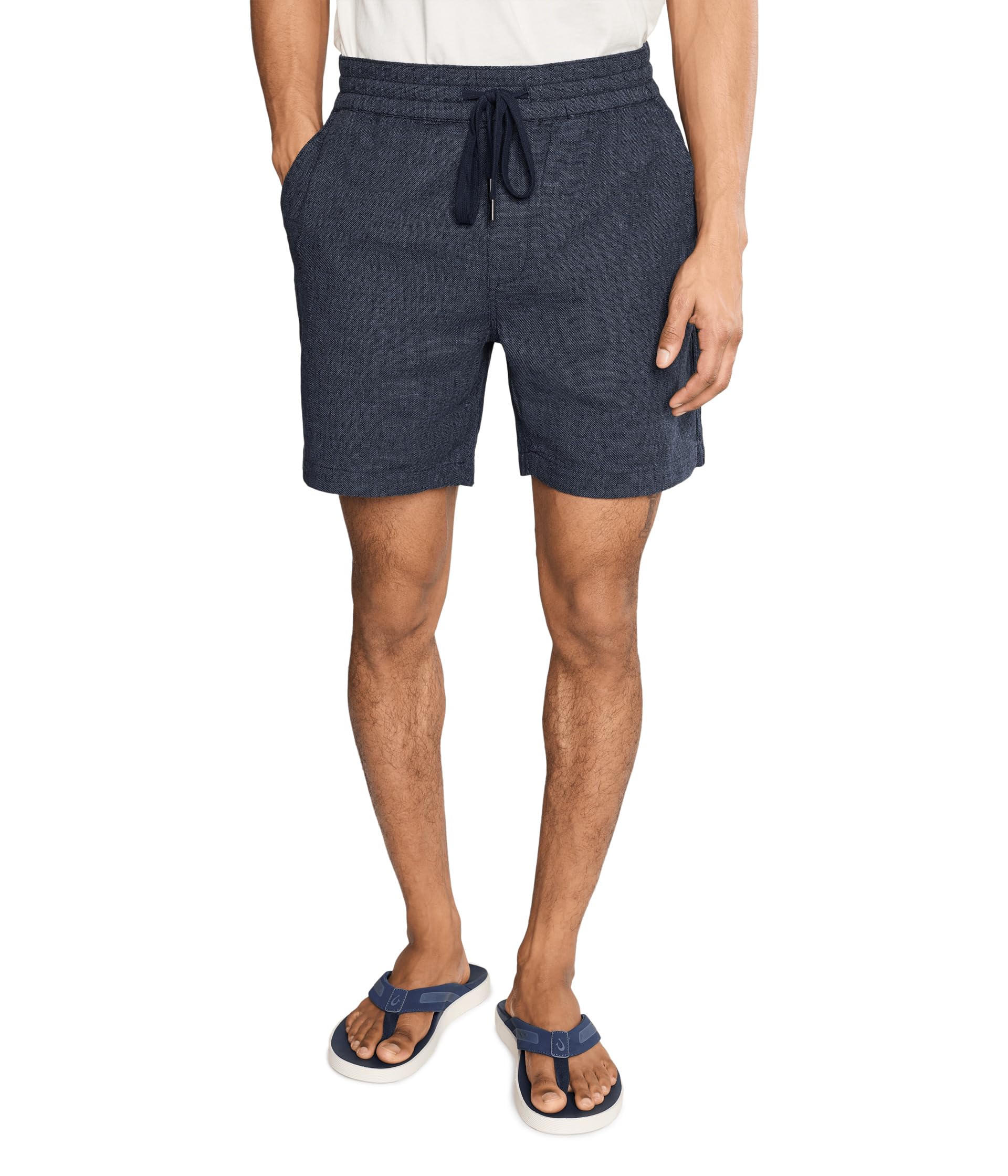Chambray Shorts with Drawstring