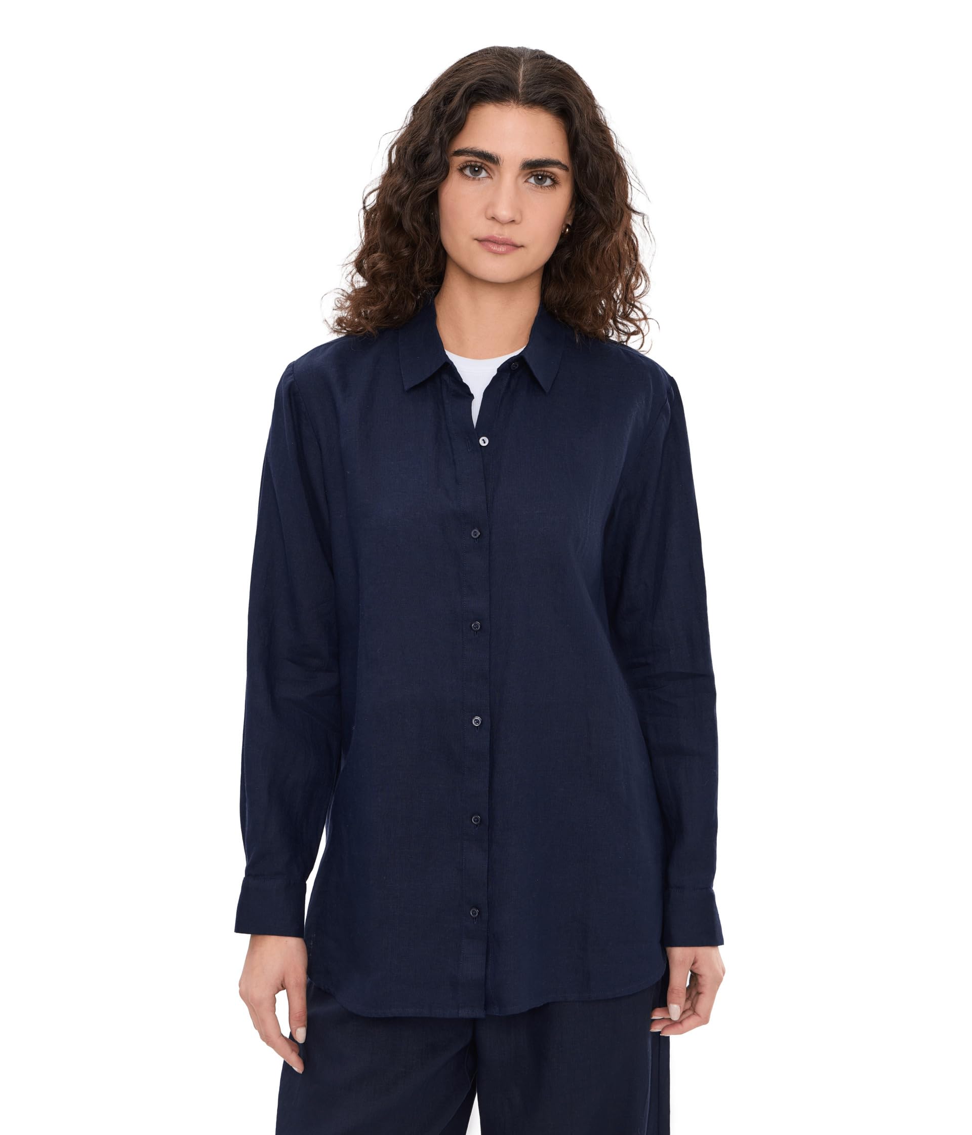 Мужская рубашка Eileen Fisher Organic Handkerchief Linen Classic Collar Long
