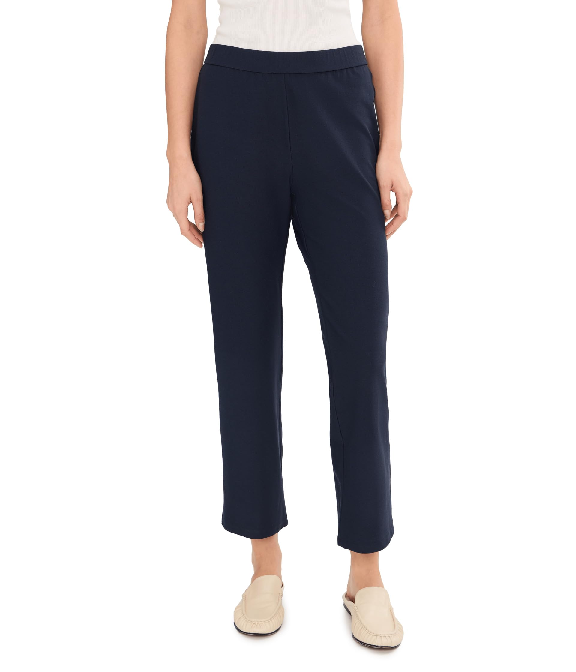 Washable Stretch Crepe Ankle Kick Pants