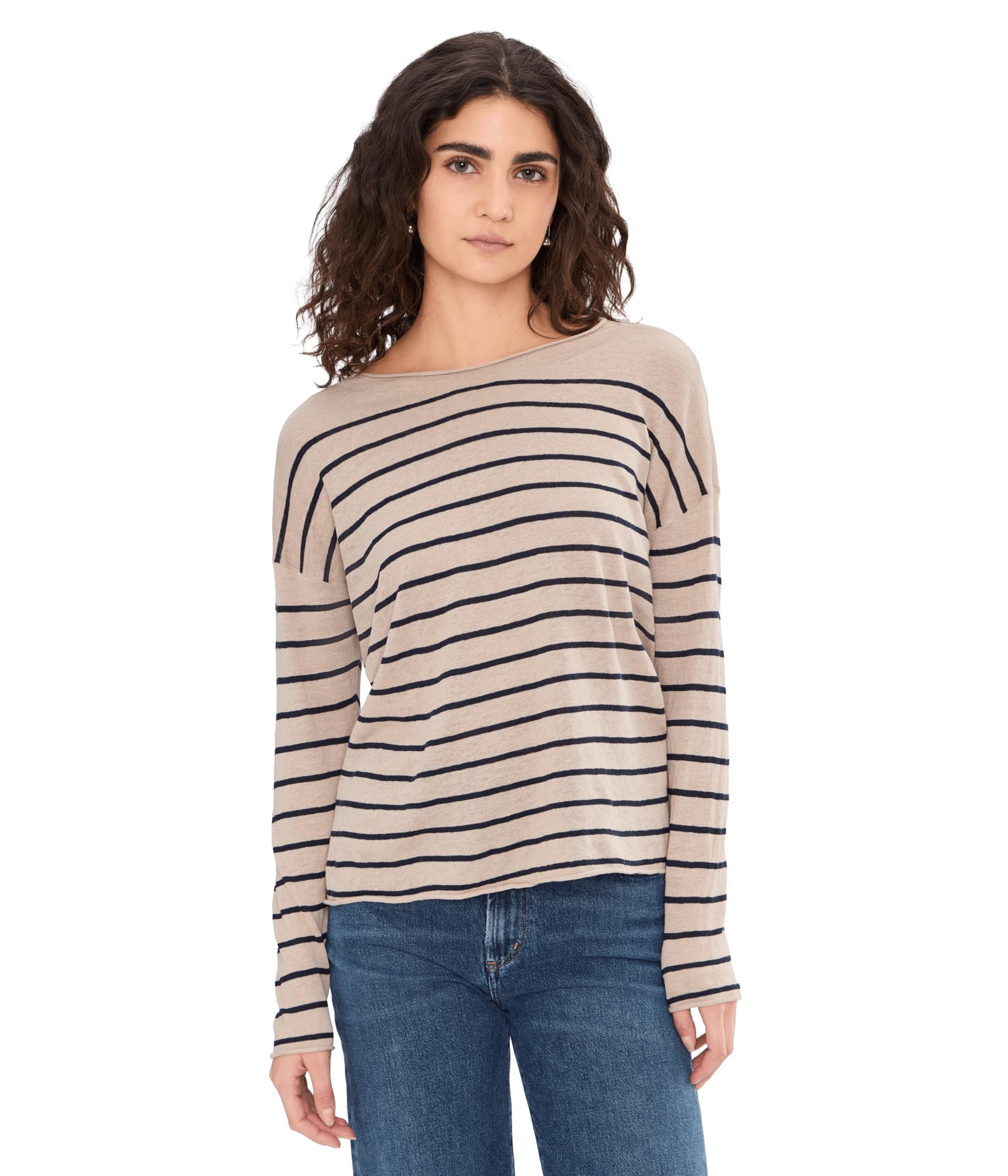 Organic Linen Cotton Jewel Neck Sweater