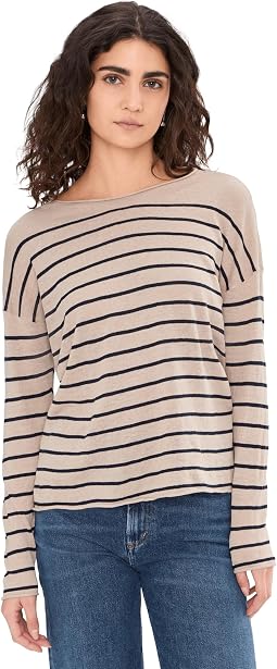 Женский джемпер из органического льна и хлопка Jewel Neck Sweater