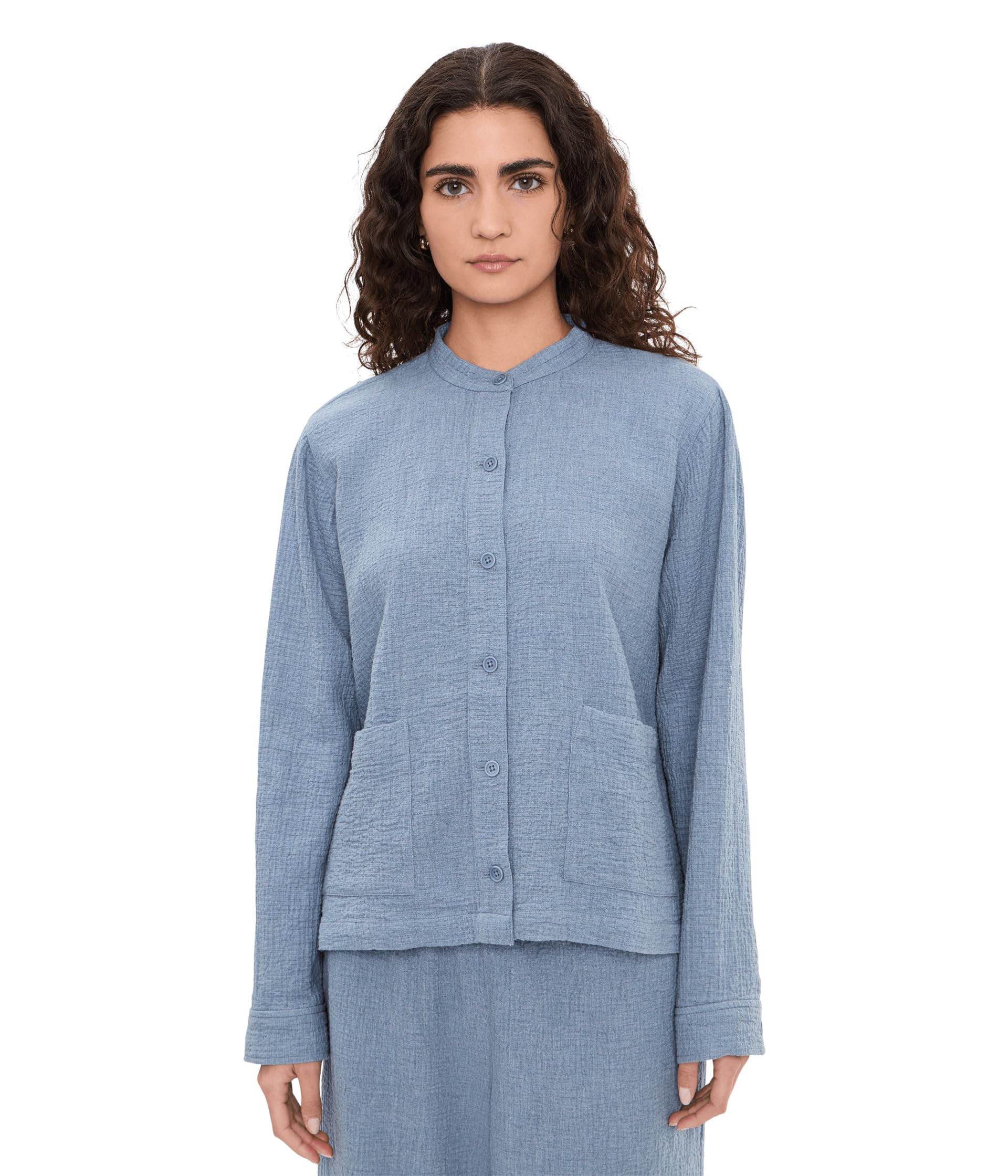 Eileen Fisher куртка из органического хлопка с воротником-стойкой Mandarin