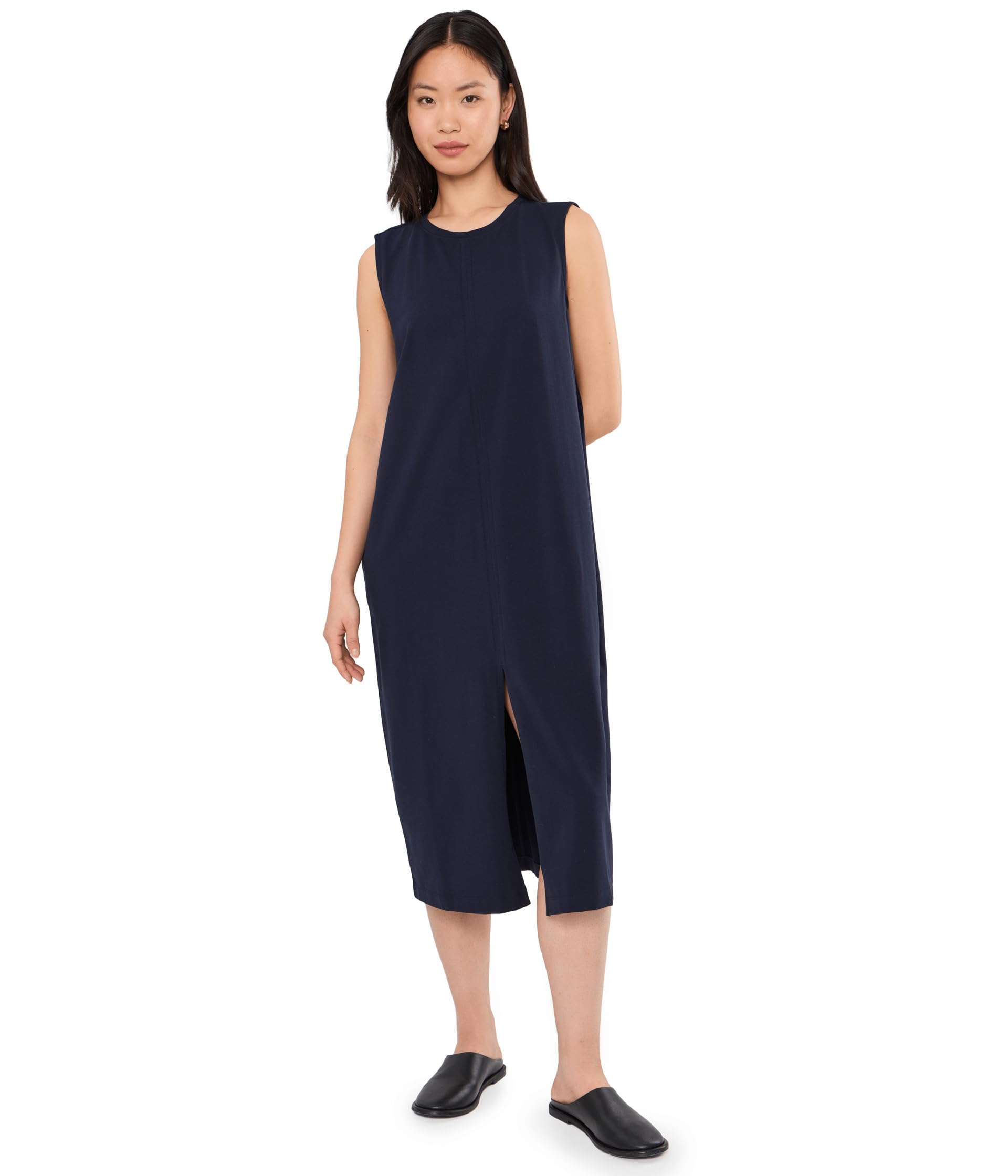 Женское платье Petite Eileen Fisher Pima Cotton Stretch Jersey Crew Neck