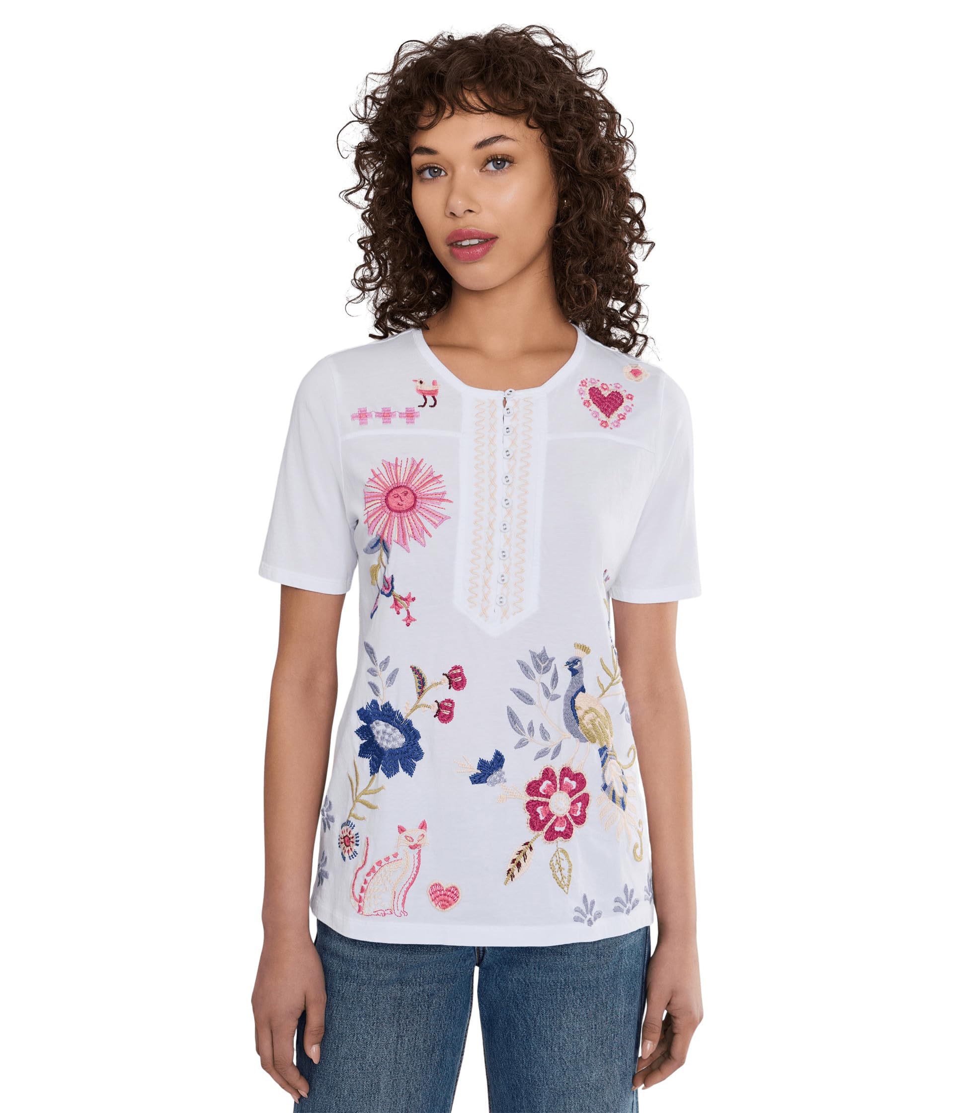 Футболка с коротким рукавом Johnny Was Karissa Seamed Tee