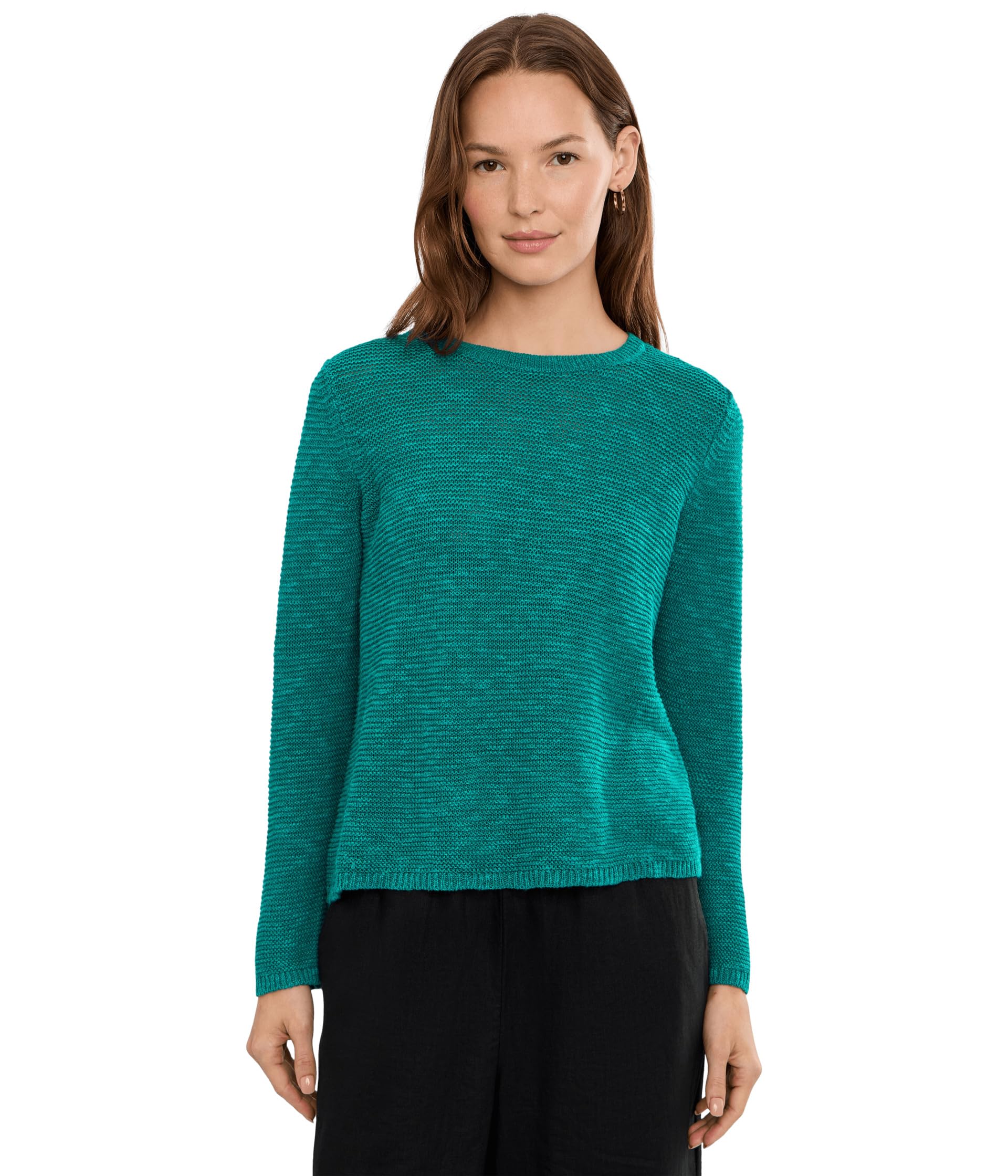 Organic Linen Cotton Slub Crew Neck Pullover