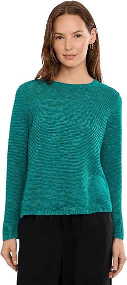 Джемпер из органического льна и хлопка Slub Crew Neck Pullover