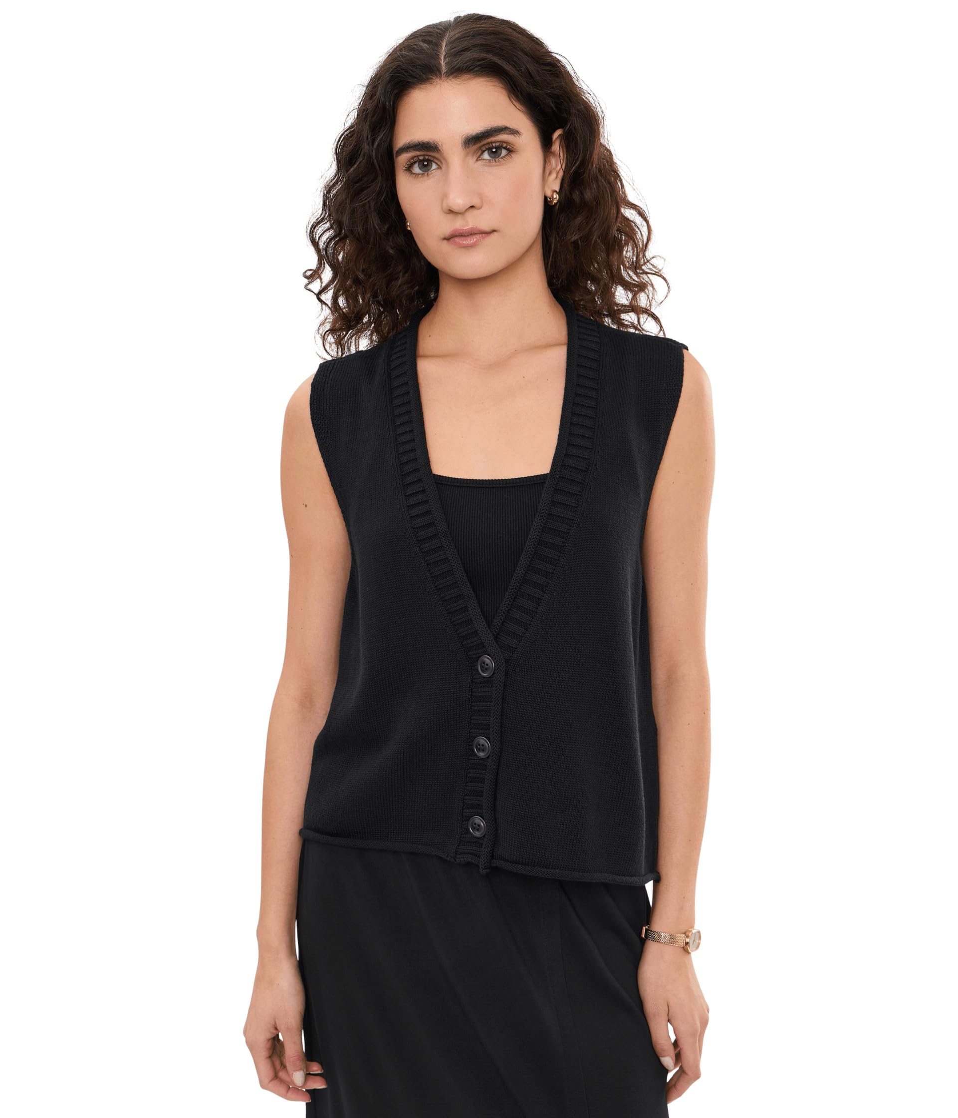 Peruvian Cotton Blend V-Neck Vest