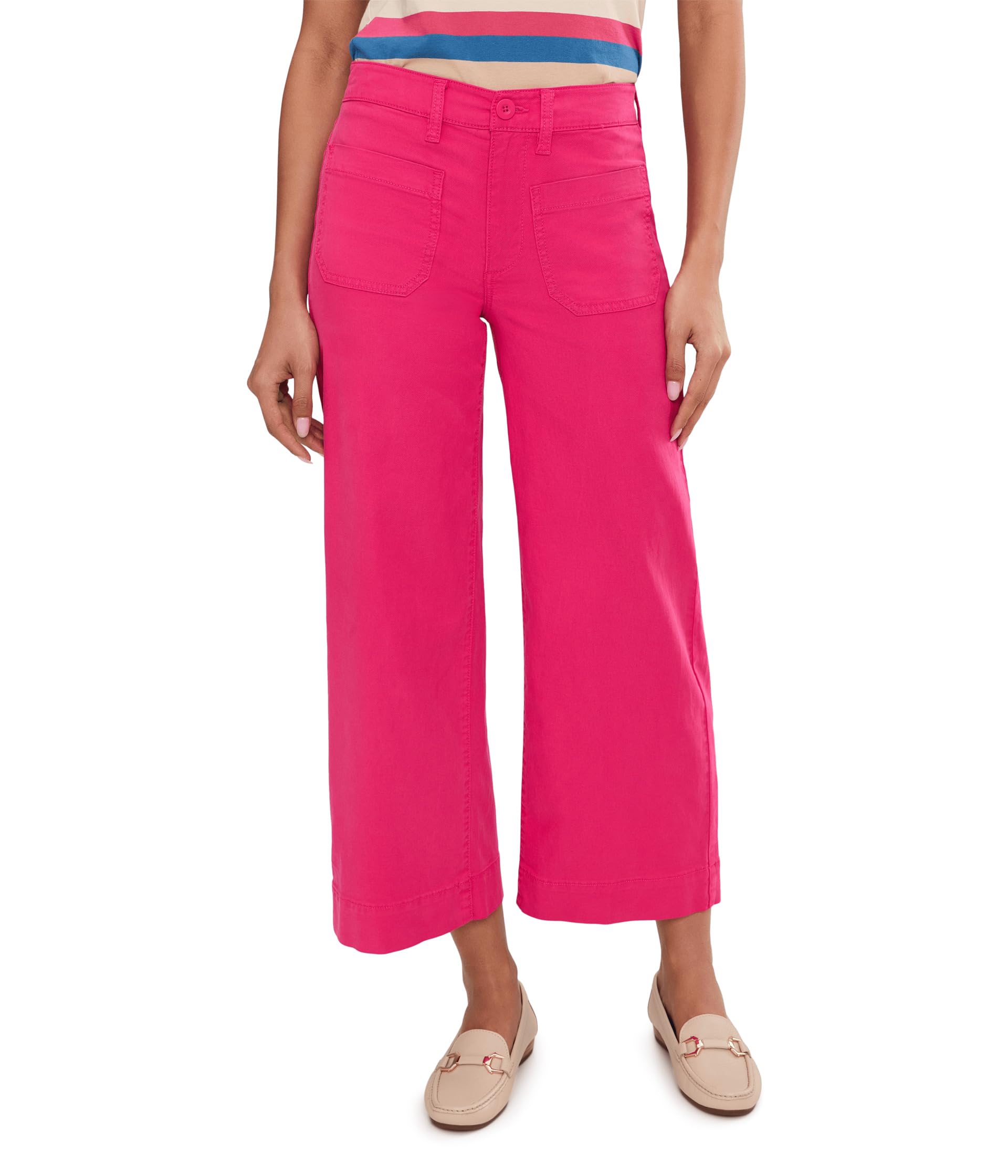 27" Crop Wide Leg Pants with Patch Pockets