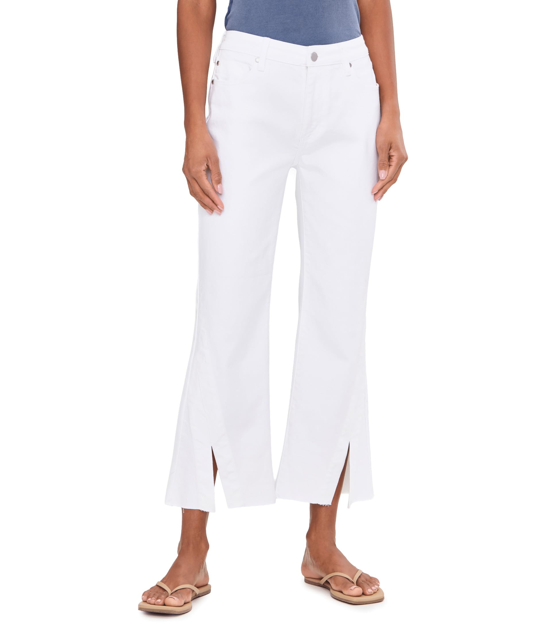 27" Hannah Mid-Rise Crop Flare Jeans with Twisted Slit