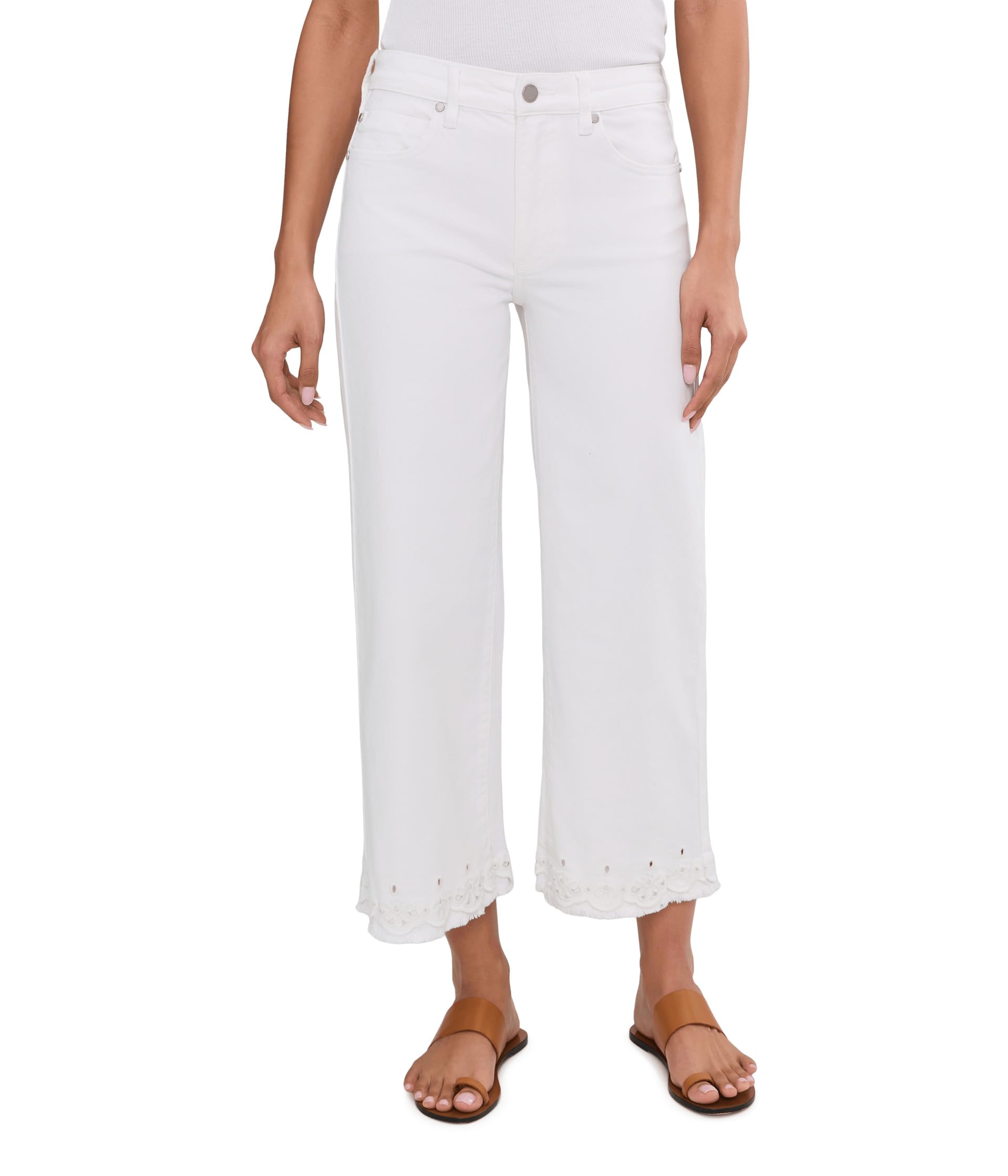 Джинсы Stride Mid-Rise Crop Wide Leg с вышивкой