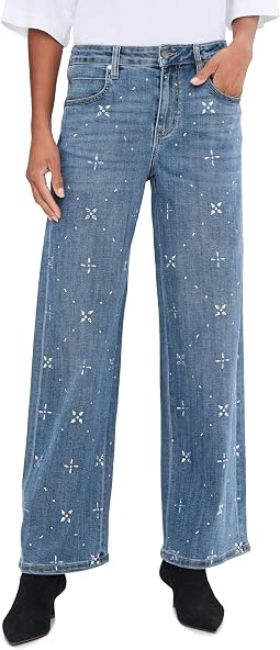 30" Luxe Mid-Rise Stride Wide Leg Jeans