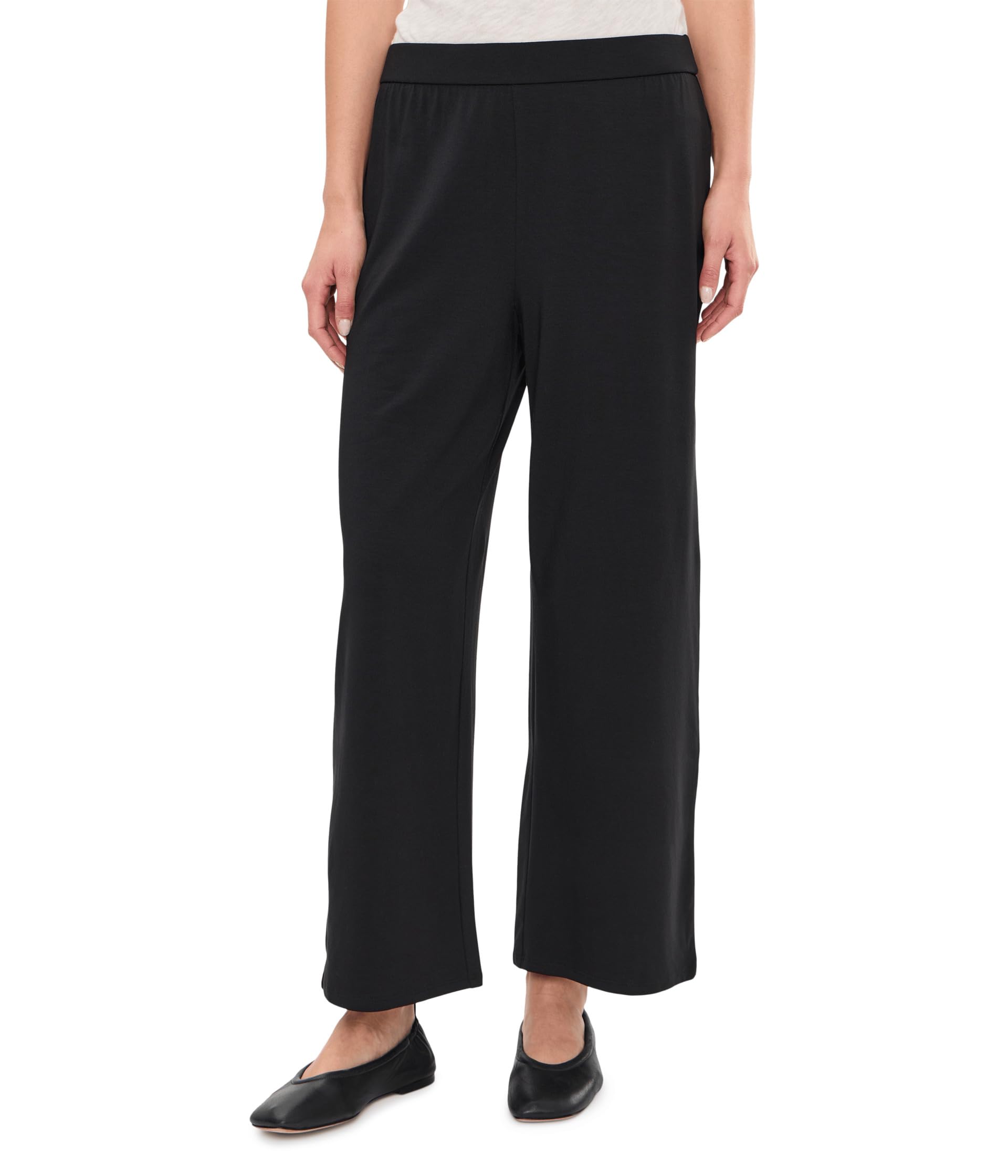Stretch Jersey Knit Wide Ankle Pants