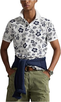 Classic Fit Tropical Mesh Polo Shirt