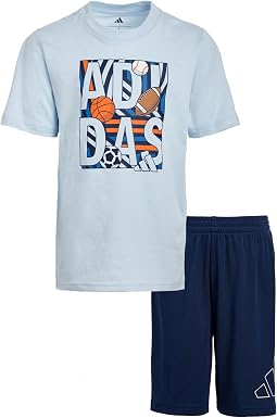Детский комплект из футболки и шорт из хлопка adidas Kids