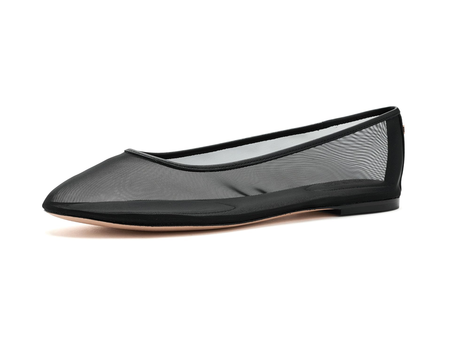Jayna Leather-Trim Mesh Flats