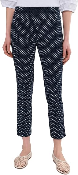 Dot to Dot - Elastic Waist Pull On Crop Pants with Side Vent