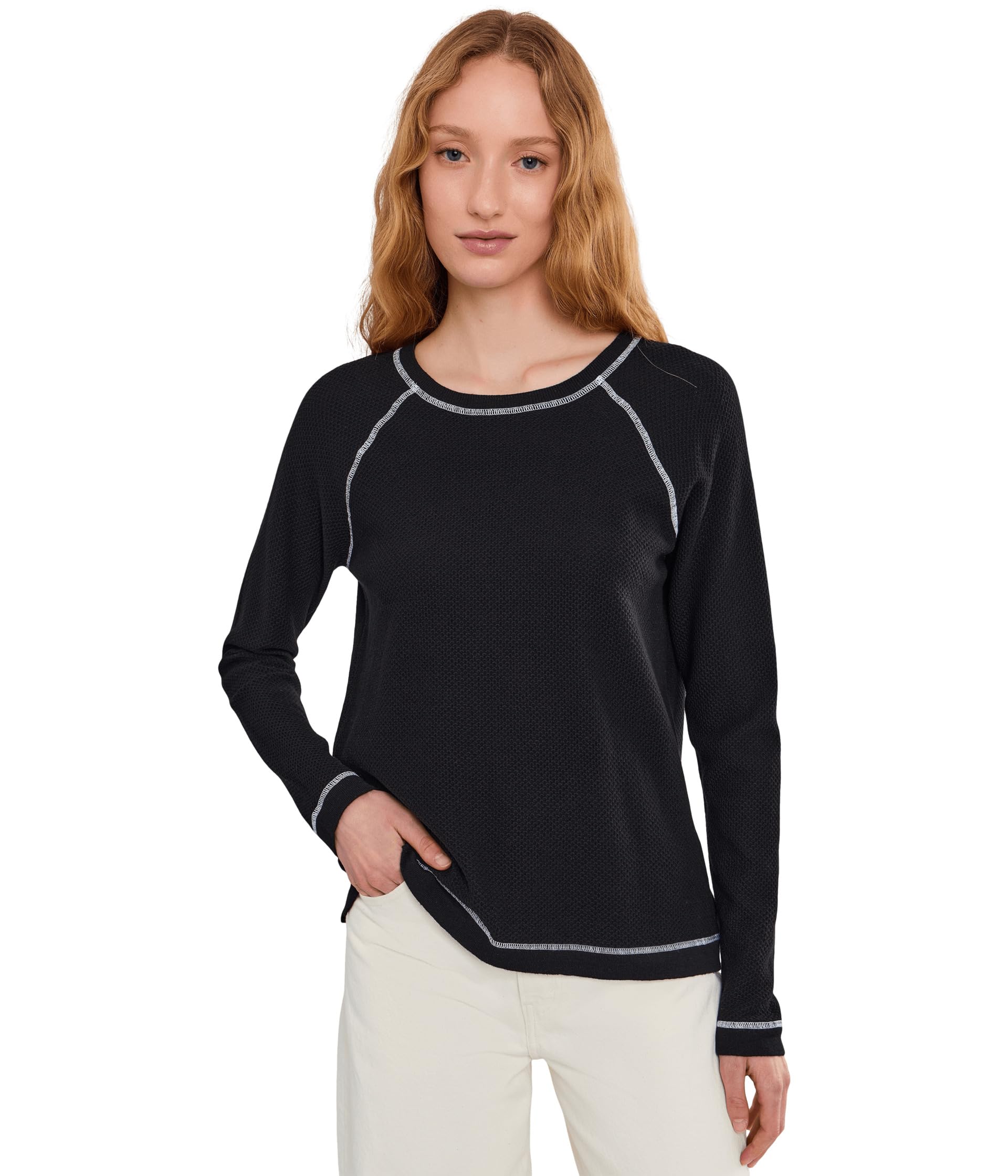 Waffle Stitch Raglan Sweater