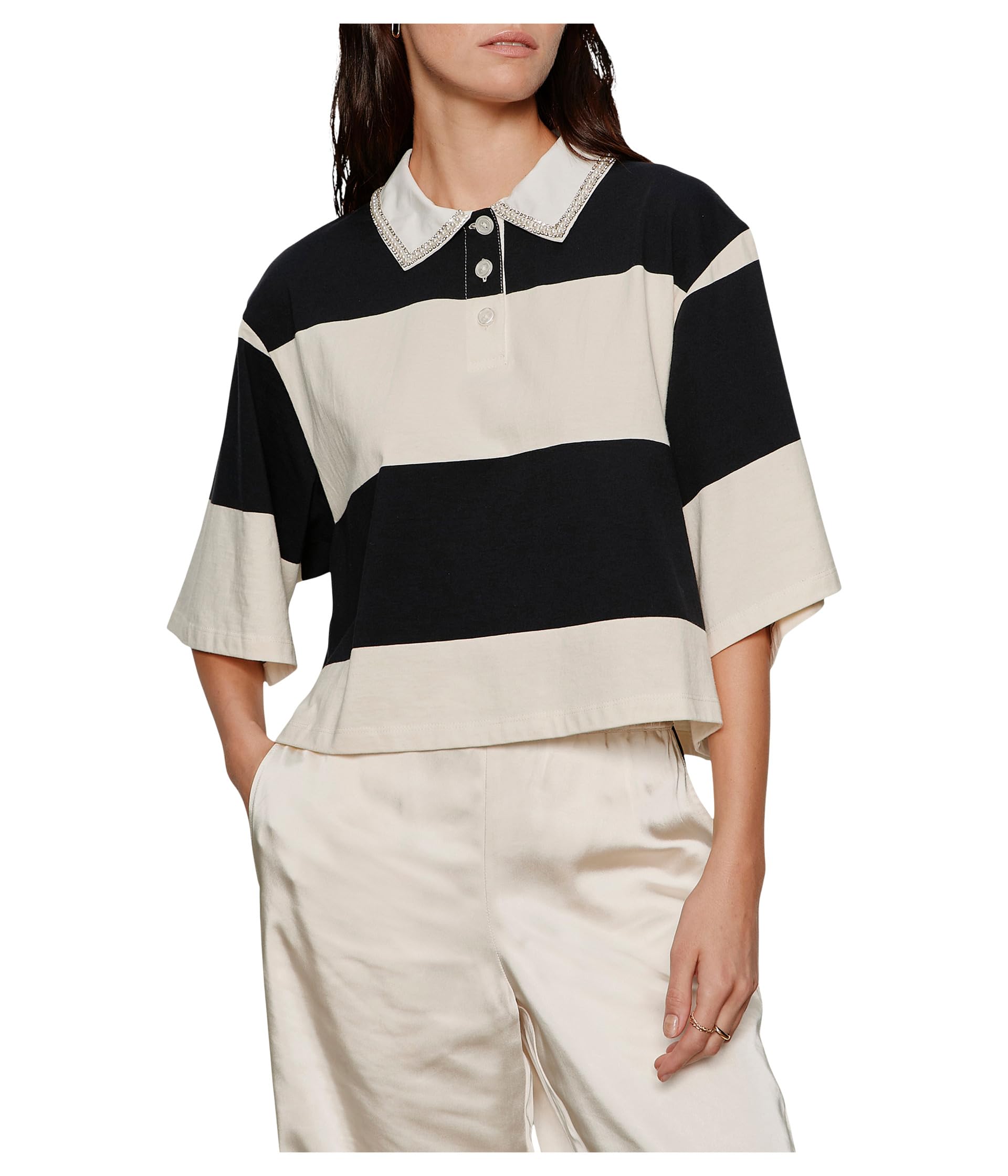Футболка поло с декором Embellished Polo Tee