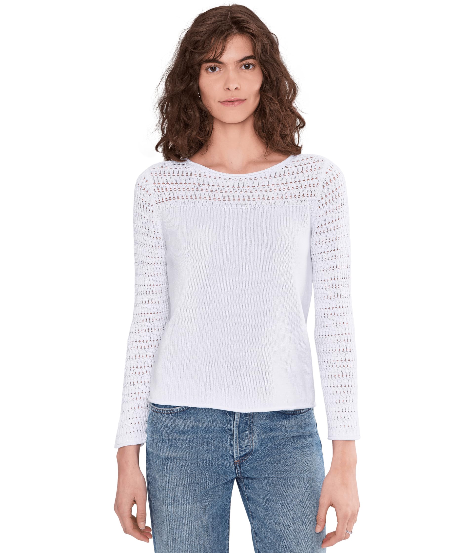 Placed Pointelle Sweater