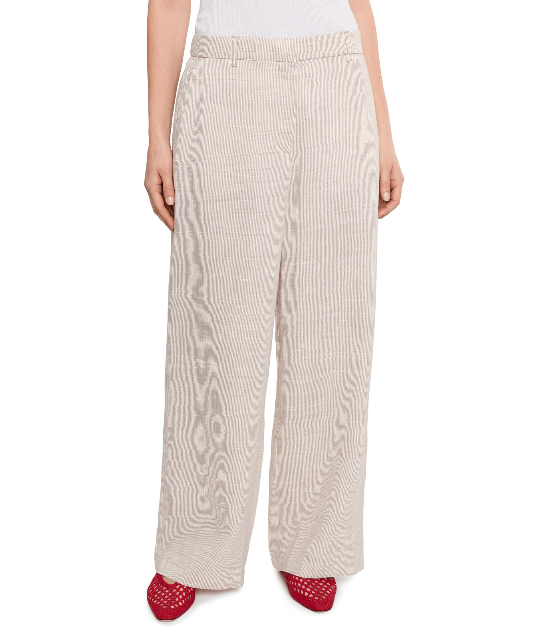 Женские брюки Striped Organic Linen Sheen High Waisted Full Length
