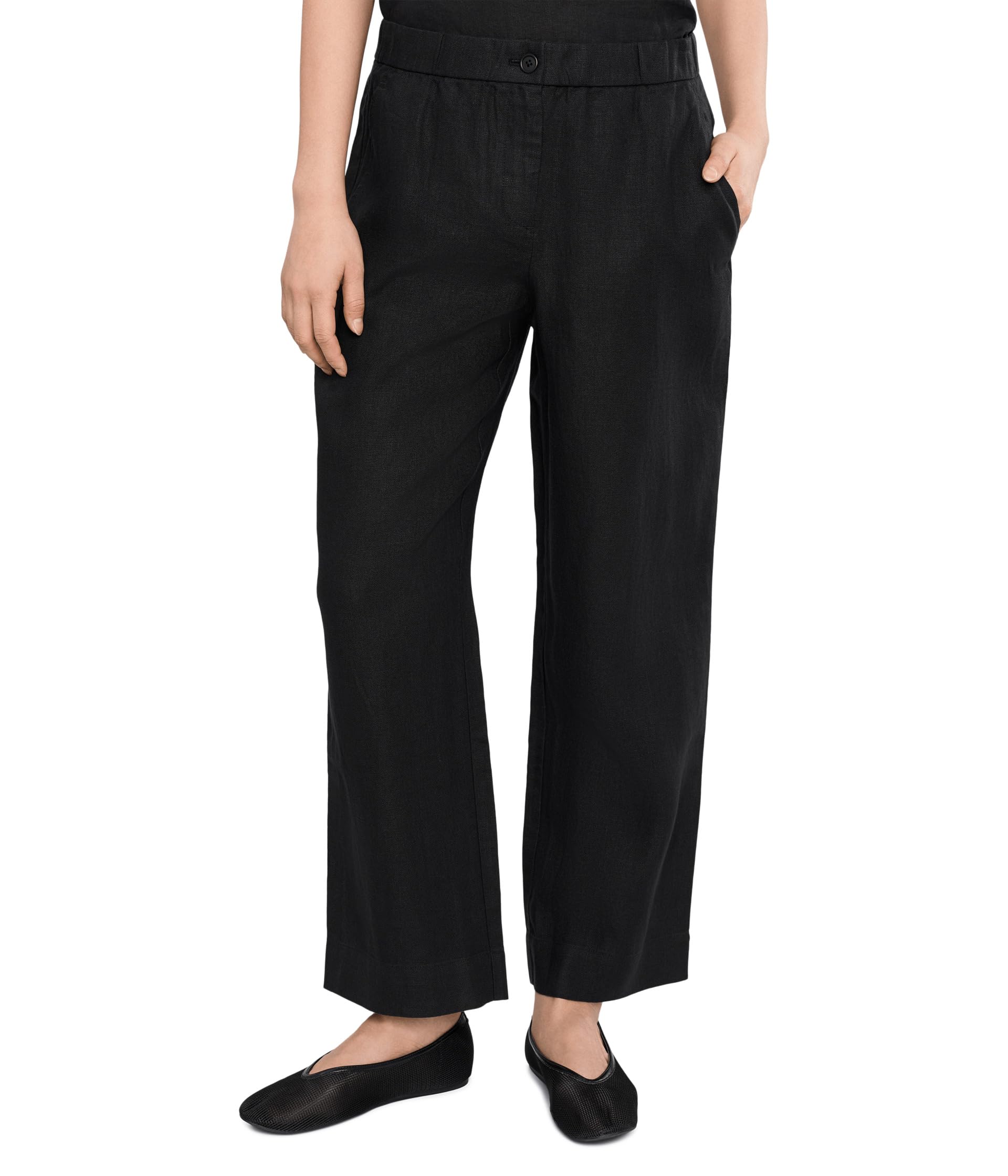 Прямые брюки Petite Heavy Organic Linen Vintage White от Eileen Fisher для женщин